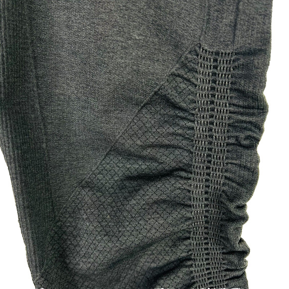 Lululemon Sz 2 In The Flow Crop Ruched Side Legging Heathered Deep Coal Black - Picture 3 of 5